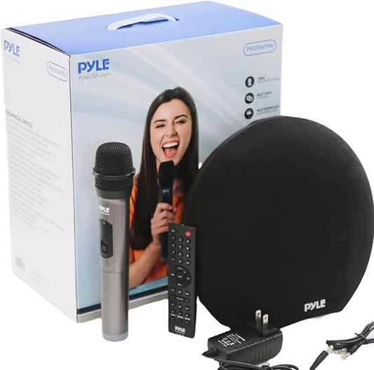 Pyle 280W Portable Bluetooth Speaker – Dual 3" Wireless Speakers with IPX5 Waterproof, Built-in Battery, USB, MP3, AUX, TWS Pairing, LED Display, Remote, Echo Control & Wireless Microphone