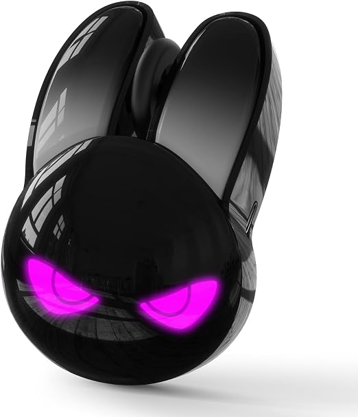MOFII Wireless Gaming Mouse, RGB Light Cool Eyes Bunny Design, Tri‑Mode 2.4G/Bluetooth/Wired Rechargeable Silent Click Cute Mouse, 3 Buttons 1200 DPI, Portable Mice for iPad Mac Laptop PC- Black