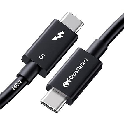 Cable Matters [Intel Certified] 80Gbps Thunderbolt 5 Cable, 3.3ft / 1m