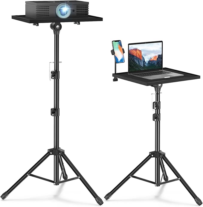 Facilife Projector Stand Tripod - Laptop Tripod Projector Stand Adjustable Height 22 to 47 Inch, Projector Tripod Stand, Tripod for Projector, Projector Stand for Outdoor Movies