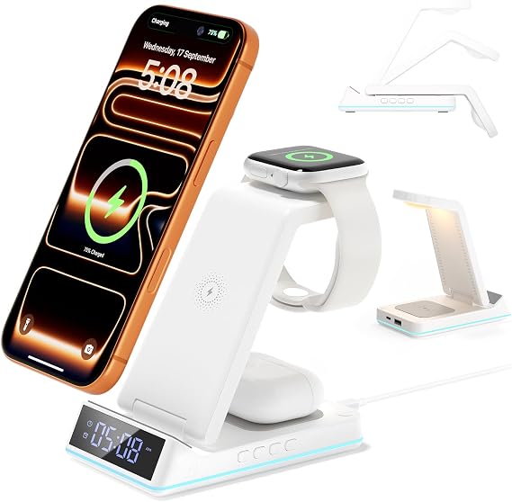Wireless Charging Station, 7 in 1 Wireless Charger Foldable Charger Stand - Image 7