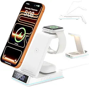 Wireless Charging Station, 7 in 1 Wireless Charger Foldable Charger Stand - Image 1