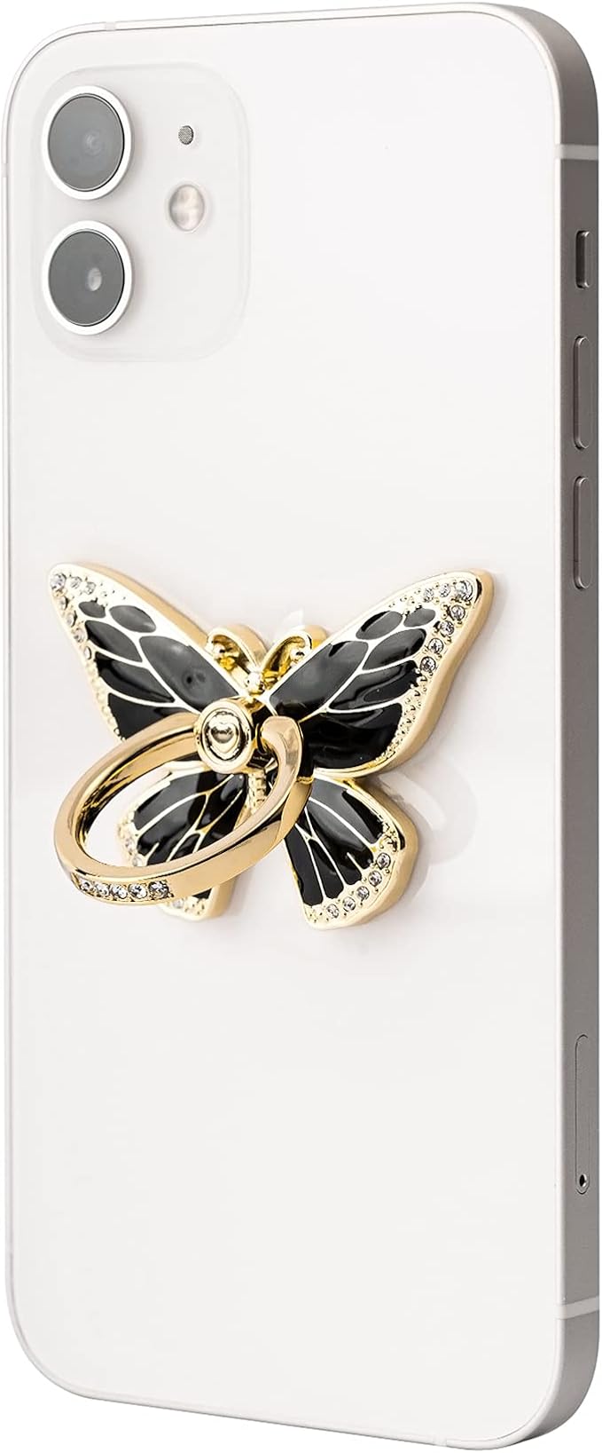 Butterfly Cell Phone Ring Grip Holder, 360 Degrees Rotation, Metal Finger Kickstand Compatible with iPhone, Samsung Galaxy, LG Google Pixel, Android Phone