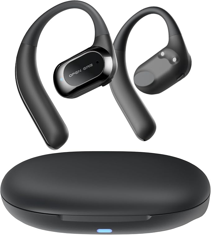 JOYWISE True Bone Conduction Headphones, Bluetooth 5.4 Wireless Open Ear Earbuds, IP68 Waterproof, 30 Hours Playtime, Black, Ultra Lightweight Design for Running, Cycling, Outdoor Activities