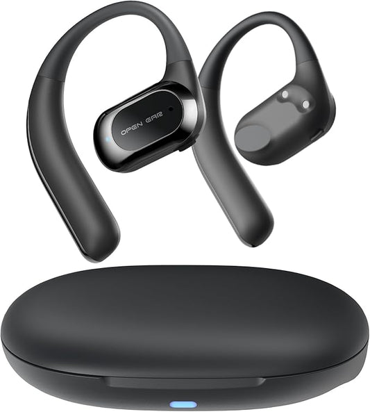 JOYWISE True Bone Conduction Headphones, Bluetooth 5.4 Wireless Open Ear Earbuds, IP68 Waterproof, 30 Hours Playtime, Black, Ultra Lightweight Design for Running, Cycling, Outdoor Activities