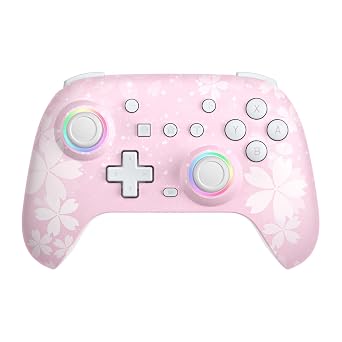 PHNIXGAM Pink Wireless Controller for Switch, Sakura