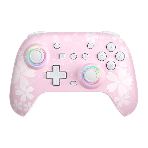 PHNIXGAM Pink Wireless Controller for Switch, Sakura