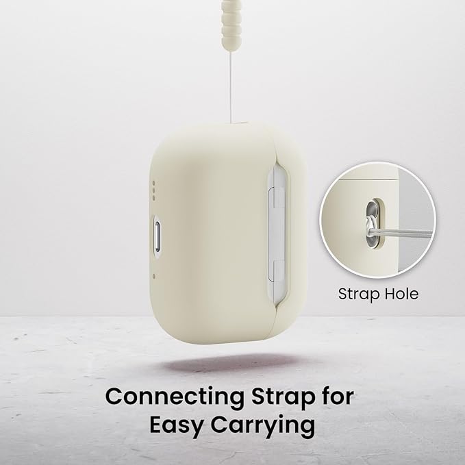ORNARTO Compatible with AirPods Pro 3 Case 2025, Full Protective Hybrid Silicone for AirPods Pro 3rd Generation Case, Front LED Visible Skin Cover-Starlight