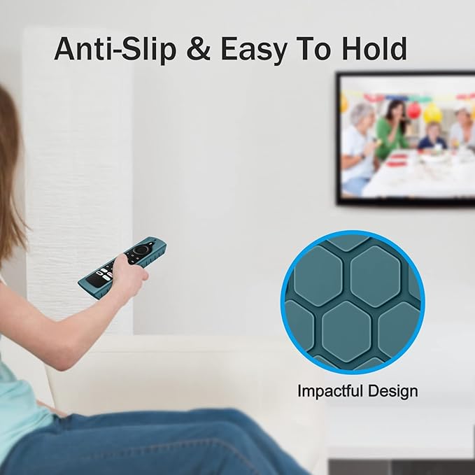 Fintie Silicone Case for Fire TV Stick 4K Max (2nd Gen)/Toshiba/Insignia/Pioneer/2-Series/4-Series/Omni Fire TV Remote - Anti Slip Shockproof Cover for Alexa Voice Remote Enhanced, Dark Cyan