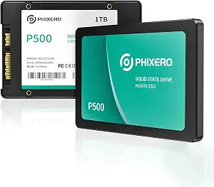 PHIXERO SSD 1TB 3D NAND SATA Ⅲ 2.5 inch Internal Solid State Drive for Laptop/Desktop PC/Mini PC - P500