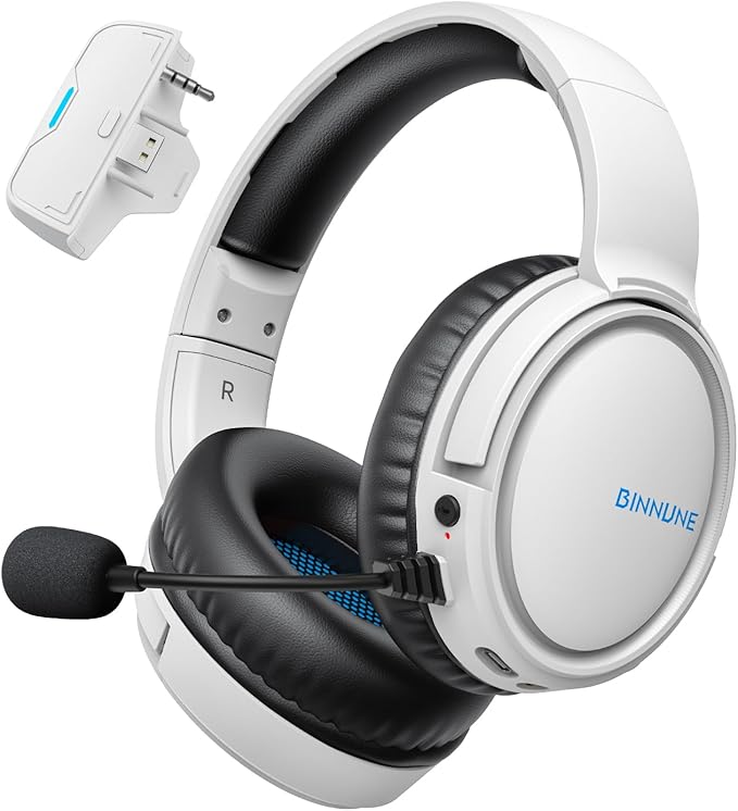 BINNUNE Xbox Wireless Gaming Headset with Mic, Lightweight Over-Ear Comfort for Long Gaming Sessions, Low Latency Wireless + Bluetooth, Flip-to-Mute Noise Cancelling Mic, 50mm Drivers, 40H Battery