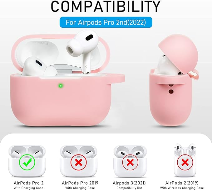 Case for Airpods Pro 2 Case with Cute Bling Keychain, Silicone Protective Case Cover for Airpods Pro 2nd Generation Case Earbuds Cases Women Girls