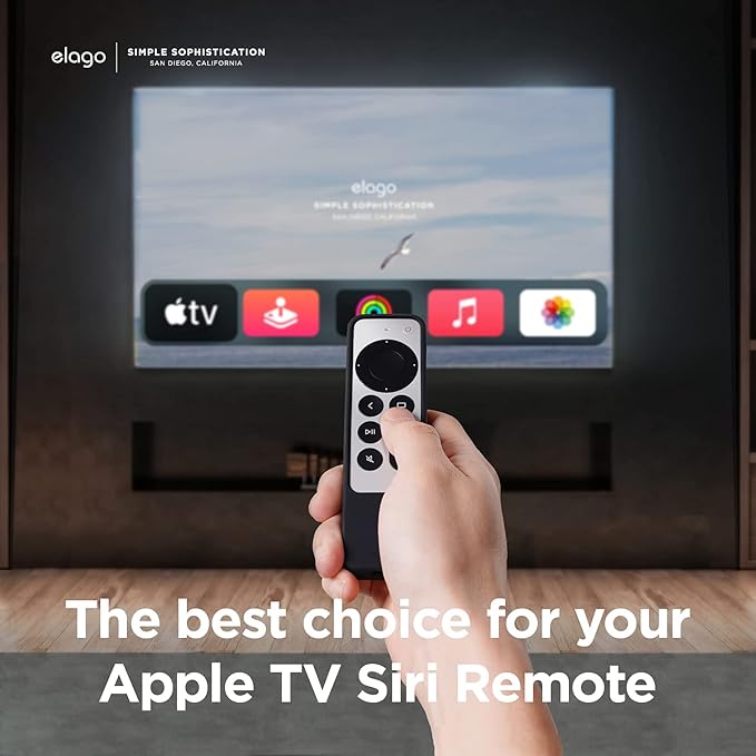 elago R2 Slim Case Compatible with 2022 Apple TV 4K HD Siri Remote 3rd Generation, Compatible with 2021 Apple TV Siri Remote 2nd - Slim, Light, Scratch-Free, Full Access to All Functions [Black]