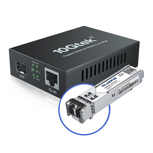 Gigabit Ethernet Media Converter with SFP 1000 Base-SX Module