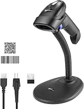 Wireless 1D 2D Barcode Scanner with Stand for Warehouse POS and Computer