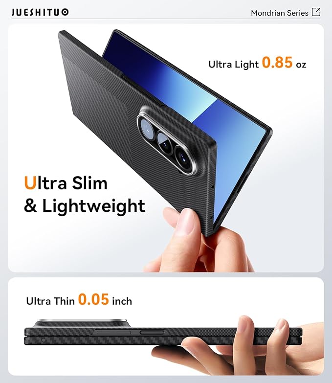 JUESHITUO for Samsung Galaxy Z Fold 7 Case: Ultra Slim 600D&1500D Aramid Fiber Made Fold 7 Case, [Fit for MagSafe] Minimalist Carbon Fiber Textures -Less Touch Feeling, Sturdy Magnetic Thin Cover