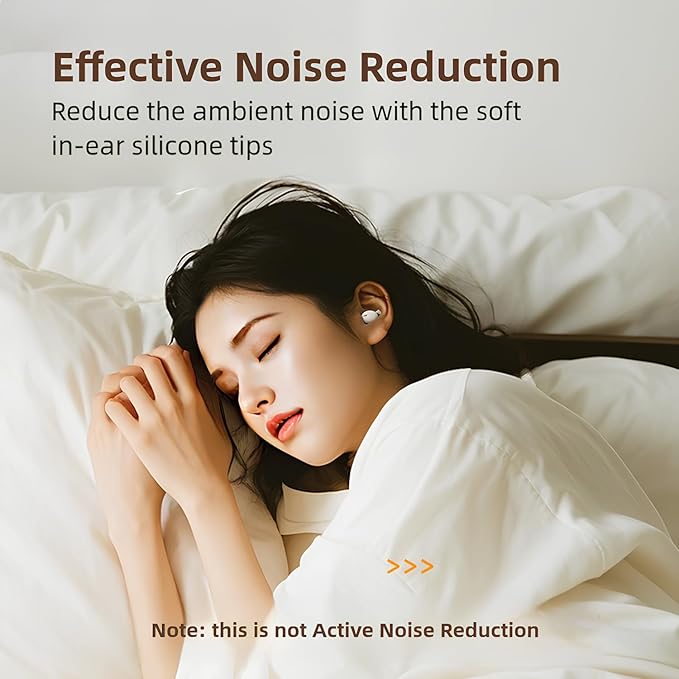 Sleepals Touch Wireless Sleep Earbuds with Smart Charging Case, Noise Reducing Headphones for Side Sleepers, Touch Screen Display (White)