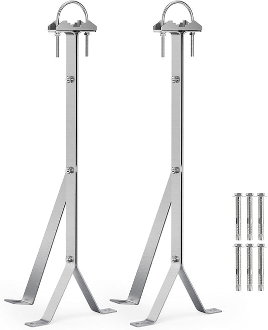 24 Inch Antenna Wall Mount Stainless Steel Stand Off Wall Mast Mount Clamps Windproof Antenna Mounting Bracket (24 inch)