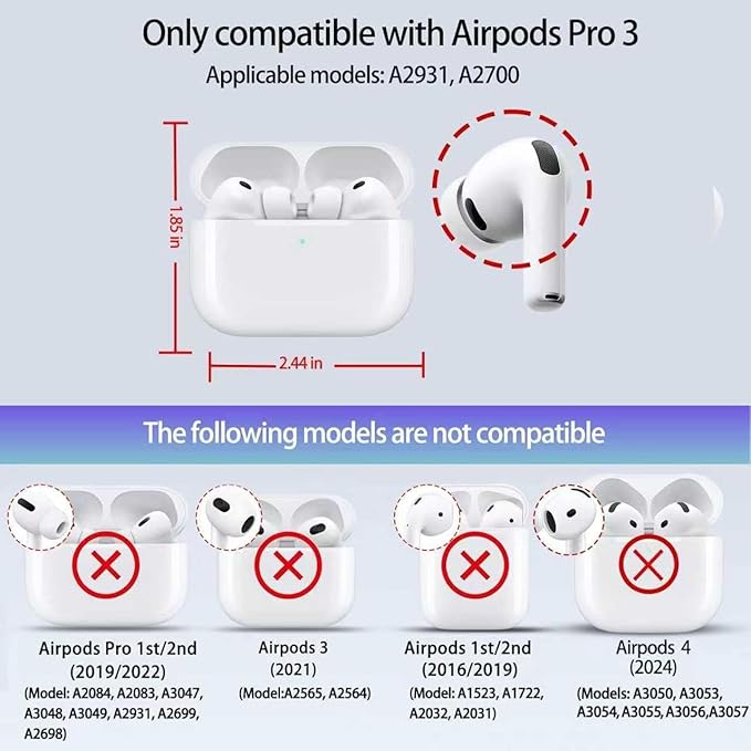 for Leather AirPods Pro 3 Case 2025| Cute Air Pods Pro 3 Case with Lock(Model A2700/A2931) | with Keychain | Airpods 3 Pro Cases for Man Women(Russian-05)