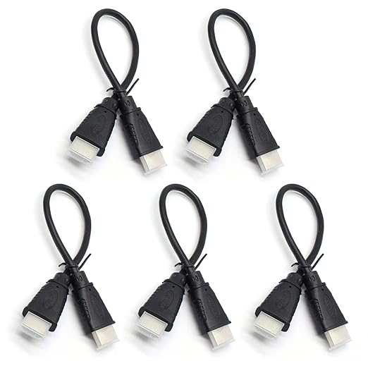 Security-01 4K HDMI Cable Short 0.25m/9.85in, High Speed HDMI Jumper Cord, HDMI 2.0 A Male to A Male, OD 5.0mm, Supports 4K UHD, 3D, Ethernet, ARC – for TV, Monitor, PS4, Fire TV, Xbox [4-Pack]