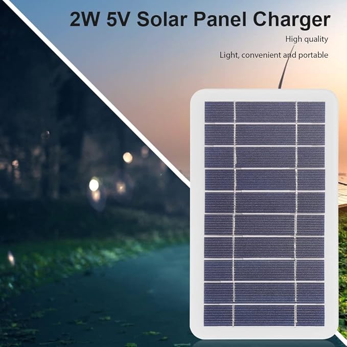 5V 400mA Solar Panel 2W Output USB Outdoor Portable Solar Charging Panel for mini Fans, Toy Cars, Small Drones, Surveillance Cameras, Lawn Lights, etc, (NOT Support Cell Phone Charging)