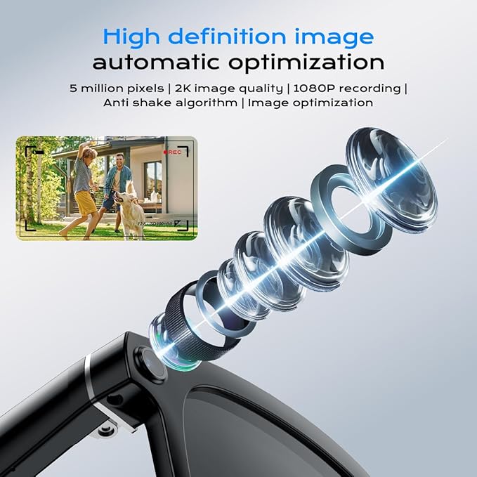 AI Smart Glasses,HD 1080P Camera Glasses with Video Recording & Photo Taking,140+ Language Real-Time Translation Glasses Perfect for Travel, Business