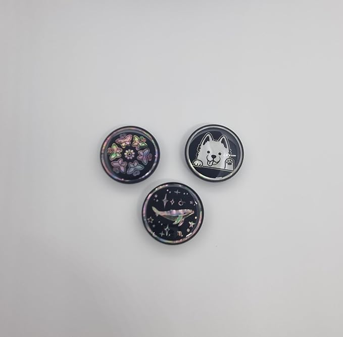 Korean Najeonchilgi Shell-Inlay Phone Grip Stand, Slim Round Phone Holder & Kickstand, Adhesive or Magnetic Back, Metal Ring Included - (Whale in Stars)