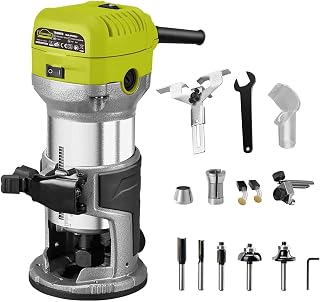 DEWINNER Electric Router Tool, 710W 10000-32000 RPM 6 Variable Speed Wood Router for Woodworking with 3 Clamps and 5 Router Tool Bits - Image 1