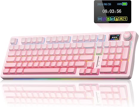 AULA S98 Pro Wireless Mechanical Gaming Keyboard with Screen, Knob, 96 Keys