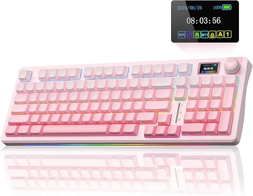 AULA S98 Pro Wireless Mechanical Gaming Keyboard with Screen, Knob, 96 Keys