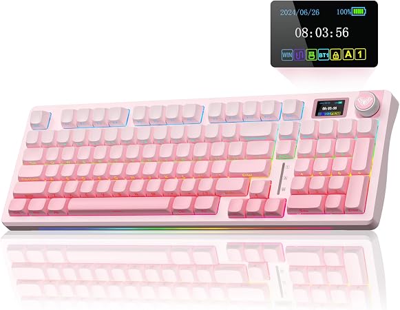 AULA S98 Pro Wireless Mechanical Gaming Keyboard with Screen, Knob, 96 Keys