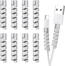 Cable Protector for Phone Pad Notebook Silicone Cord Protector 12 PCS Charger Protectors - Cable Cord Saver for Headphone Laptop Cellphone Cable Accessories (Grey) - Image 1