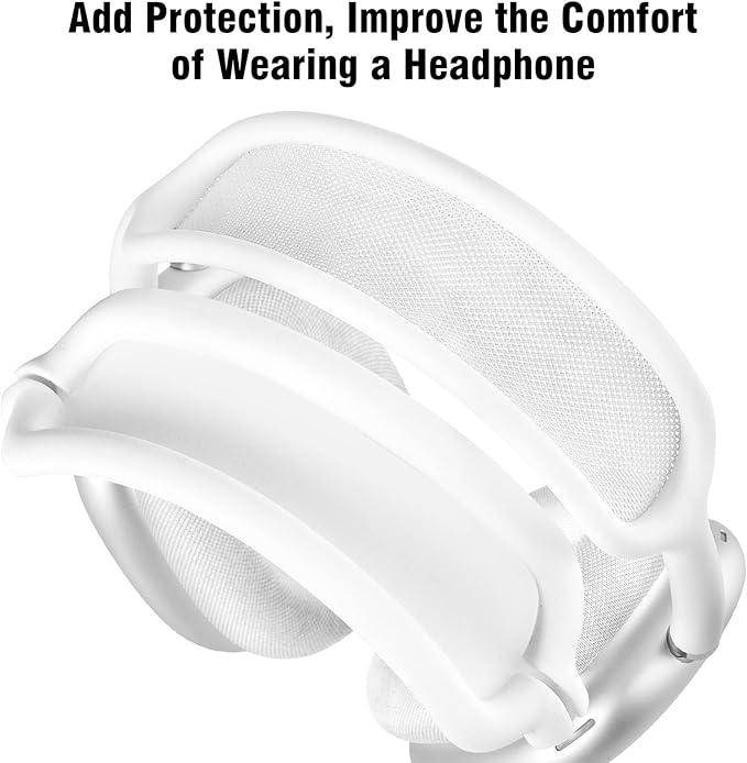 Case for Airpods Max Headphones, Ear Pad Case Cover/Ear Cups Co ver/Headband for AirPods Max (USB-C/Lightning)(2024/2020), Silicone for Apple Airpod Max, Accessories Cases(White)