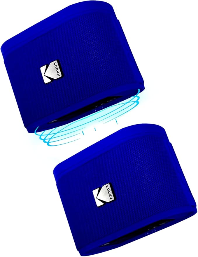 KODAK SOUNDBRIX Magnetic Splittable Bluetooth Speaker Shower Speaker IPX4 Water Resistant Ultra Portable Speaker Wireless 5H Playtime Electronics for Outdoors Home Travel Gifting Stackable Design Blue