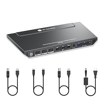 AV Access Docking Station KVM Switch 2 Monitors 1 Laptop & 2 Desktop PCs - Image 2