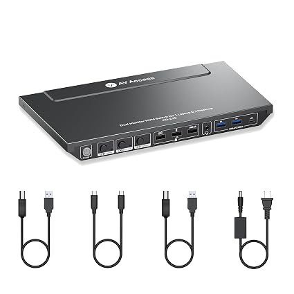 AV Access Docking Station KVM Switch 2 Monitors 1 Laptop & 2 Desktop PCs - Image 4