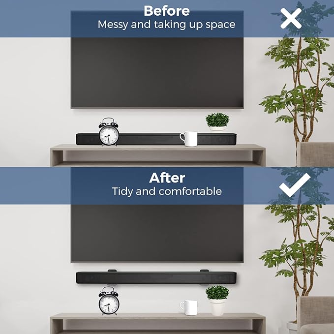 Universal Sound Bar Mount Brackets Wall Mount Shelf for Samsung, Sony, LG, JBL, Polk Audio, Vizio, Roku, Bose, Onn Soundbar Mount Mounting Bracket