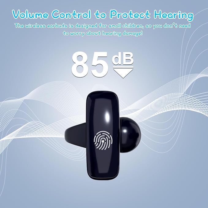 BANIGIPA Kids True Wireless Earbuds, Bluetooth 5.4 Headphones w/Mic for Calling Studying Music, 5g Light Comfortable, Open Ear Earbuds w/85dB Healthy Volume Control Protect Hearing for School Travel