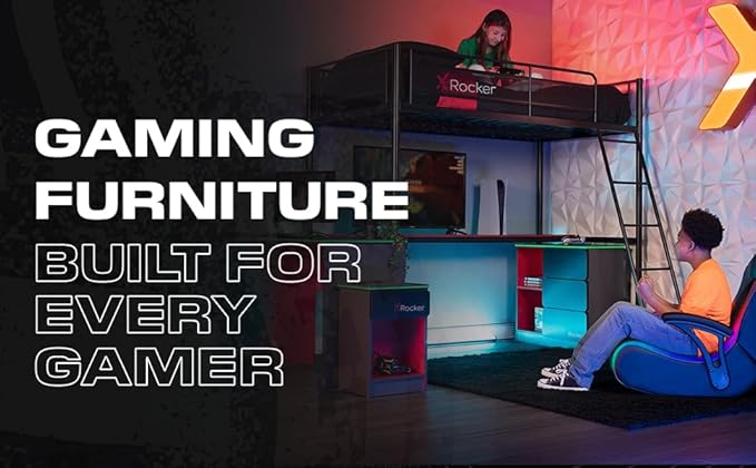 X Rocker Video Gaming Floor Rocker Chair, Built-in Audio, Foldable, for Gamers, Bedroom, or Game Room for Boys, Girls, Teens 5-17, Gifts for Gamers