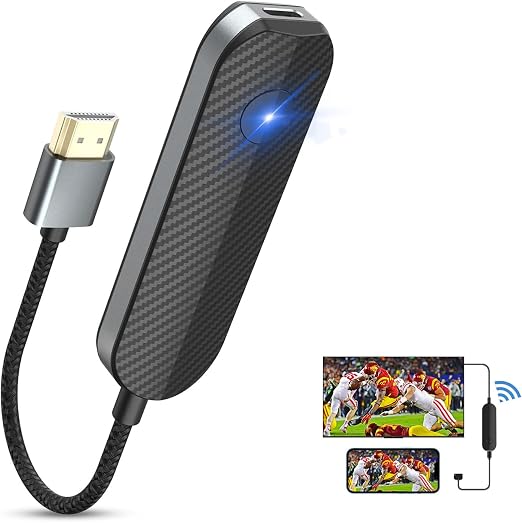 4K 1080P Wireless HDMI Display Adapter, WiFi Streaming Movies, Shows Receiver for i-Phone, i-Pad, Android, Tablet, Laptop, Window to HDTV/Monitor/Projector, Compatible Miracast, Air Play, DLNA