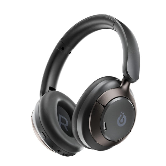 Boean Active Noise Cancelling Headphones, Bluetooth 6.0 Wireless Over Ear Headphones with 360° Spatial Audio, 120H Playtime & 5 ENC Mics, Soft Memory Foam, Transparency Mode for Office Travel
