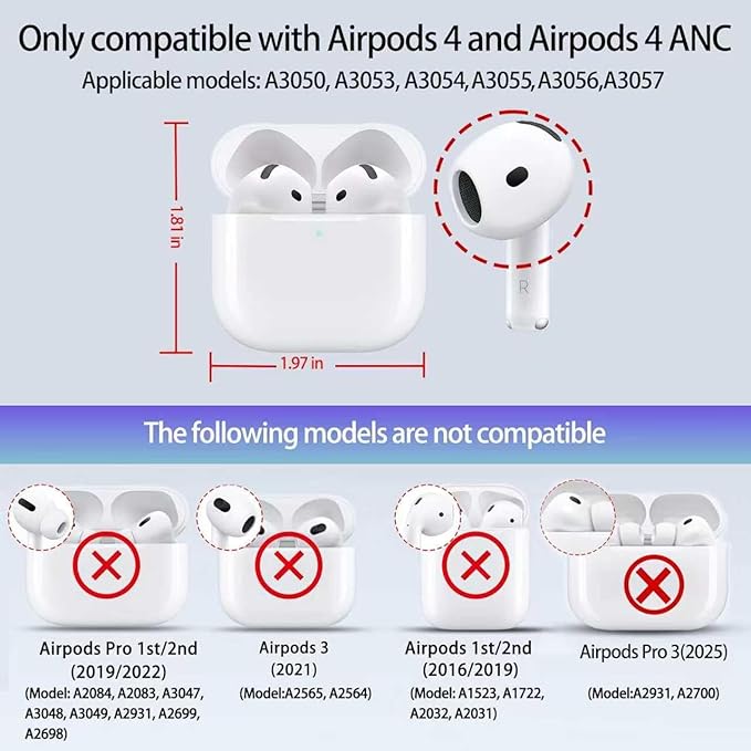 for Airpods 4 Case Cover,Leather Sport Ball Design - Full Protective Hard Case with Lanyard, Front LED Visible Skin Accessory for Men Women-Model A3058/A3059,Soccer