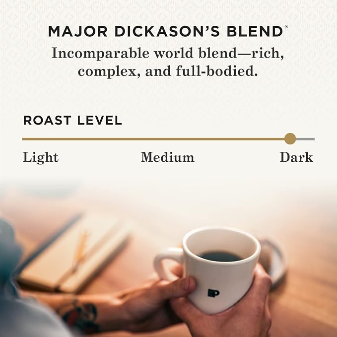 Peet's Coffee, Dark Roast Keurig K-Cup Pods - Major Dickason's Blend 60 Count (6 Boxes of 10 K-Cup Pods)