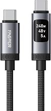 FASTER D8 USB-C to USB-C Cable, 240W, OLED Power Display, 3.9ft - Image 1