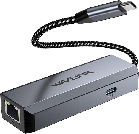 WAVLINK USB-C to Ethernet Adapter with 95W PD - 5Gbps High-Speed