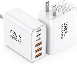 USB C Charging Blocks, 65W USBC Wall Fast Charger Block, Type C iPhone USB C Charger Fast Charging Brick, 6 in 1 Multiport Charger Plug Power Adapter for iPhone 17/16/15/14/13 Pro Max, iPad, GalaxyS25