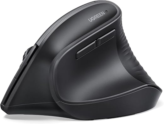 UGREEN Ergonomic Wireless Mouse, Bluetooth & 2.4G Wireless, Quiet Clicks