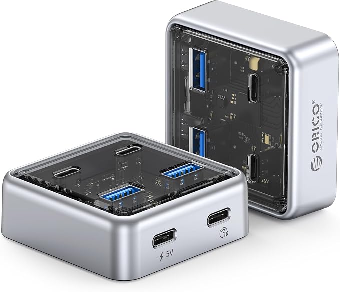 ORICO 4 Ports Zinc Alloy USB 3.2 Hub, 10Gbps USB Splitter for Laptop