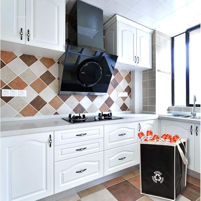 Lily queen Recycle Waste Bin for Kitchen Home Trash Sorting Bins Bag Base Plate Organizer Waterproof Baskets Container Polypropylene 4 Set