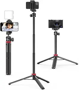 ULANZI MT-44 Auto Open Phone Tripod, 59" Extendable Selfie Stick Vlog Stand